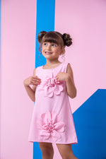 Vestido Blogueirinha Jojo Flor Rosa Bebe