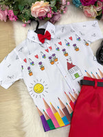 Conjunto Miss cherry Meninos - Lapis Aquarela Vermelho ABC