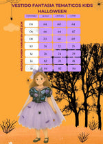 Vestido Fantasia Tematicos Kids Halloween Saia Lilas