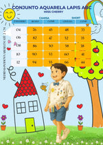 Conjunto Miss cherry Meninos - Lapis Aquarela Vermelho ABC
