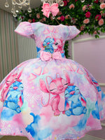 Vestido Tematico Luxo Stitch e Angel Modelo 2