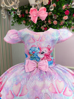 Vestido Tematico Luxo Stitch e Angel Modelo 2