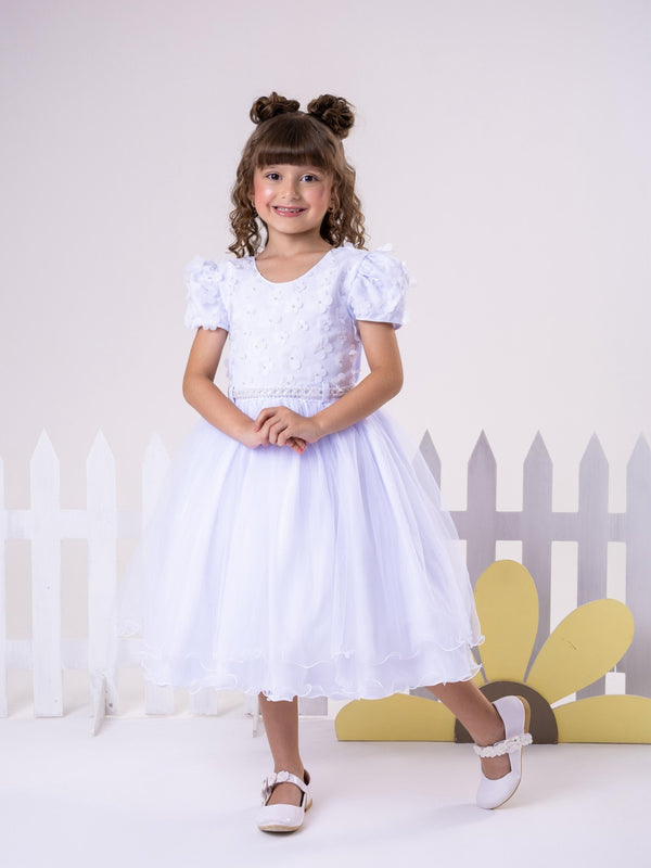 Vestido Infantil Menina Bonita Betania Branco
