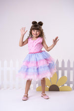 Vestido Ysa Kids Lauren Rosa - Colorido - Candy