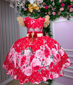 Vestido Marie Natalia Flores Vermelho - Natal