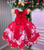 Vestido Marie Natalia Flores Vermelho - Natal