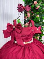 Vestido Banana Club Longo Doce Elegancia Marsala