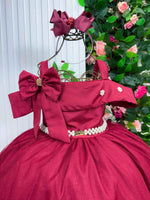 Vestido Banana Club Longo Doce Elegancia Marsala