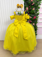 Vestido Banana Club Longo Doce Elegancia Amarelo