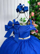 Vestido Banana Club Longo Doce Elegancia Azul Royal