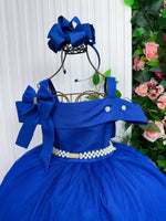 Vestido Banana Club Longo Doce Elegancia Azul Royal