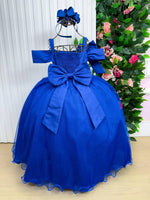 Vestido Banana Club Longo Doce Elegancia Azul Royal