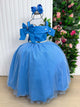 Vestido Banana Club Longo Doce Elegancia Azul Serenity