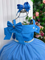 Vestido Banana Club Longo Doce Elegancia Azul Serenity