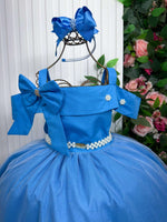 Vestido Banana Club Longo Doce Elegancia Azul Serenity