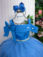 Vestido Banana Club Longo Doce Elegancia Azul Serenity