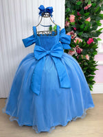 Vestido Banana Club Longo Doce Elegancia Azul Serenity