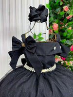 Vestido Banana Club Longo Doce Elegancia Preto