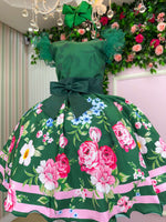 Vestido Marie Flor de Natal Verde