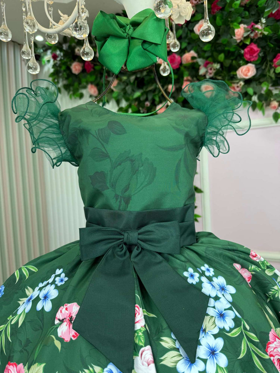 Vestido Marie Flor de Natal Verde