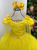 Vestido Banana Club Longo Diamante Amarelo