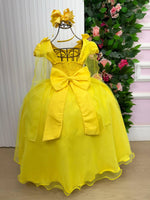 Vestido Banana Club Longo Diamante Amarelo