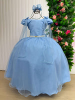 Vestido Banana Club Longo Diamante Azul Bebe