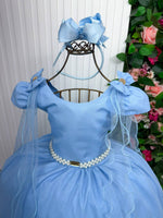 Vestido Banana Club Longo Diamante Azul Bebe