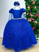 Vestido Banana Club Longo Diamante Azul Royal