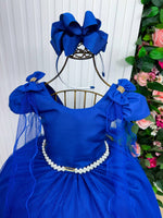 Vestido Banana Club Longo Diamante Azul Royal