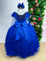 Vestido Banana Club Longo Diamante Azul Royal