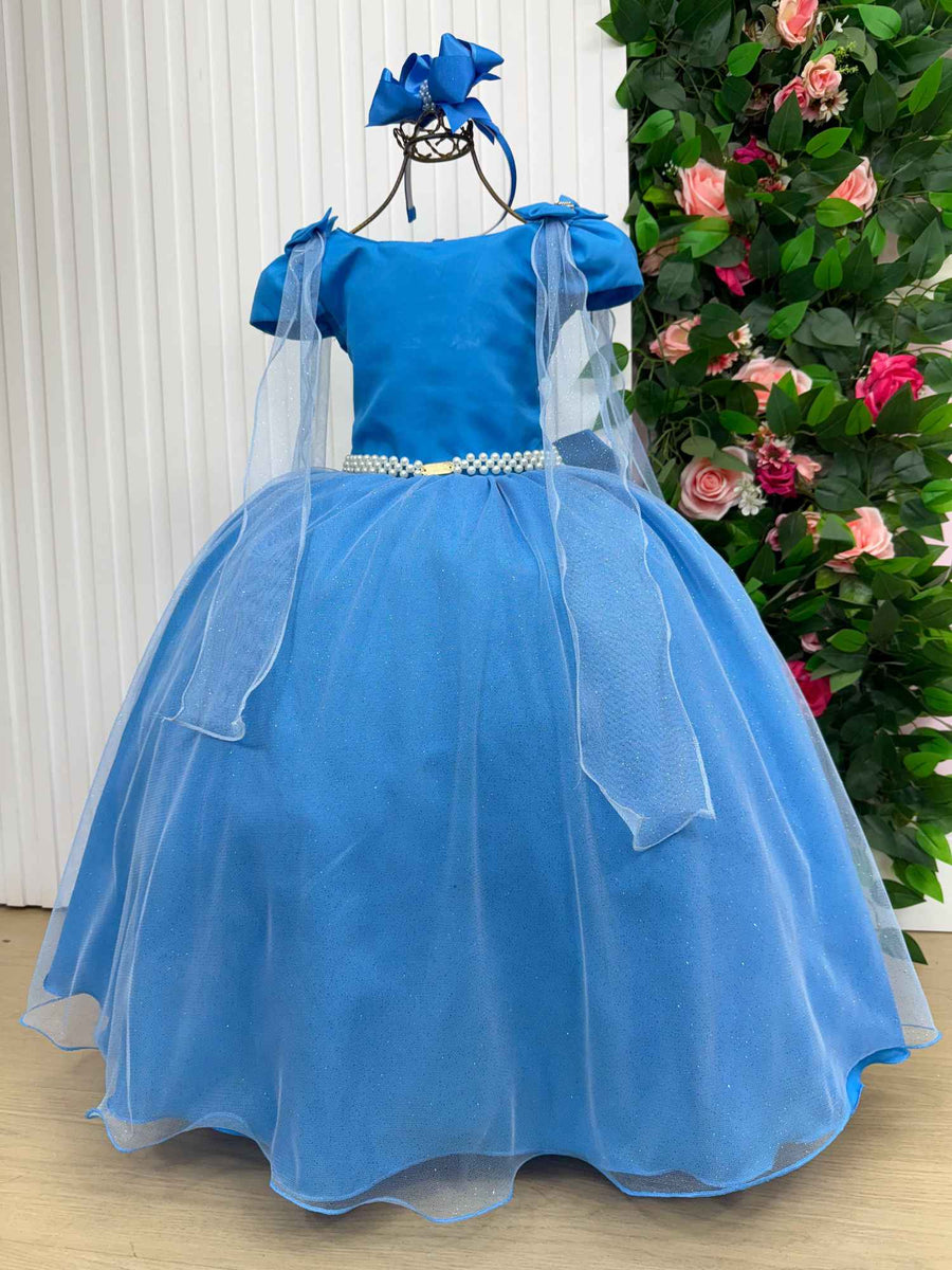 Vestido Banana Club Longo Diamante Azul Serenity