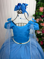 Vestido Banana Club Longo Diamante Azul Serenity
