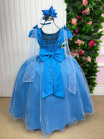 Vestido Banana Club Longo Diamante Azul Serenity