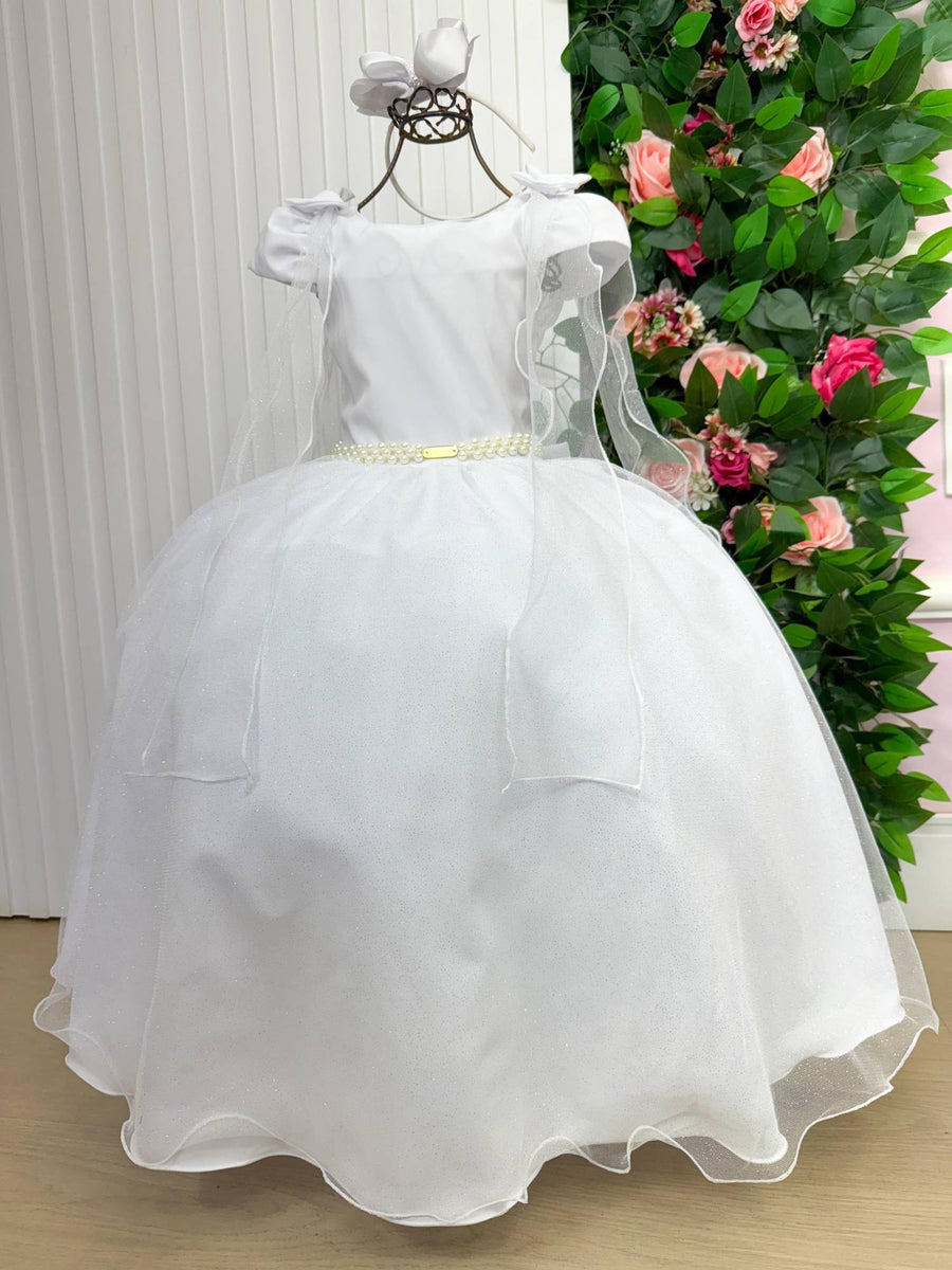 Vestido Banana Club Longo Diamante Branco