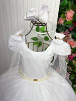 Vestido Banana Club Longo Diamante Branco