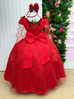 Vestido Banana Club Longo Diamante Vermelho