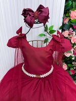 Vestido Banana Club Longo Diamante Marsala