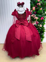 Vestido Banana Club Longo Diamante Marsala