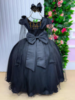 Vestido Banana Club Longo Diamante Preto