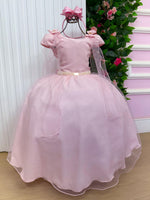 Vestido Banana Club Longo Diamante Rosa Bebe
