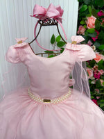 Vestido Banana Club Longo Diamante Rosa Bebe