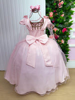 Vestido Banana Club Longo Diamante Rosa Bebe