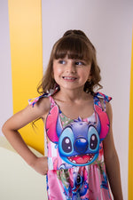 Vestido Temáticos Ysa Kids Stitch Rosa