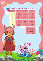 Fantasia Menina Stitch e Angel Rosa
