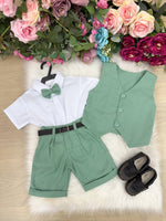 Conjunto Social Miss Cherry Leandro Colete Verde