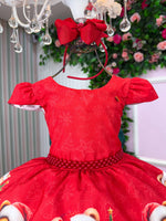Vestido Banana Club Teddy Natalino Vermelho