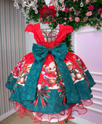 Vestido Banana Club Teddy Natalino Vermelho