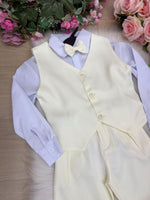 Conjunto Miss Cherry Social Leonardo Colete Amarelo Claro