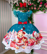 Vestido Marie Floco De Neve Verde - Natal